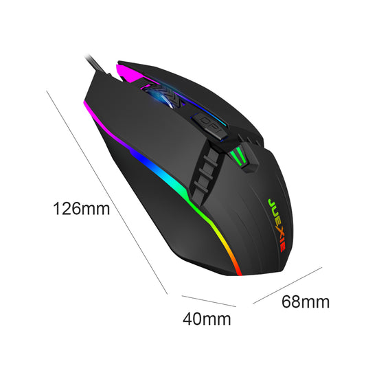 A902 Wired RGB Gaming Mouse - 7-Colour Breathing Light, 1200 DPI, 3 Buttons | USB, Ergonomic