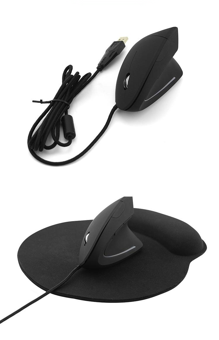 Dual-Mode Ergonomic Mouse - 2.4GHz Wireless & Wired, 1600 DPI, 6 Buttons | 1.4m Cable | Black