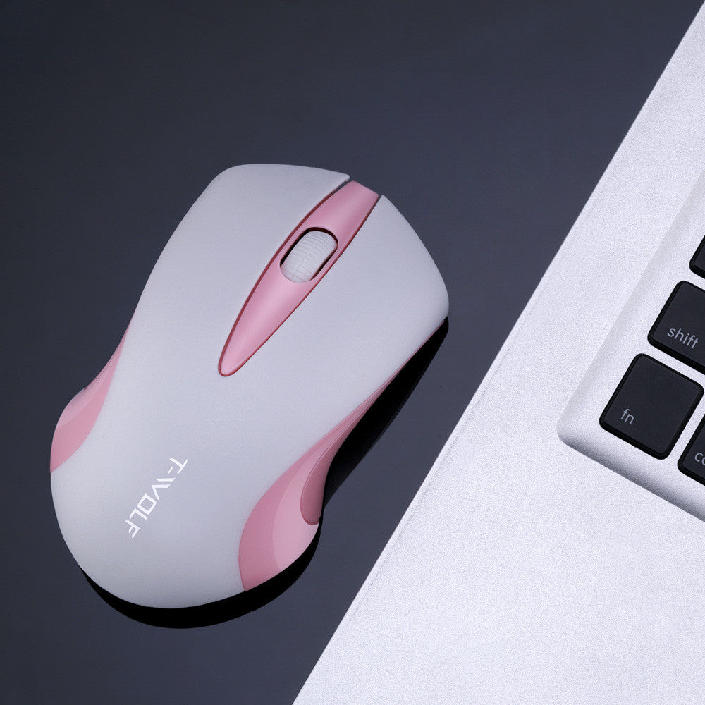 2.4GHz Wireless Business Mouse - 1600 DPI, Touch Scroll Wheel, Ergonomic | Pink, White & Black