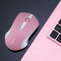2.4GHz Wireless Business Mouse - 1600 DPI, Touch Scroll Wheel, Ergonomic | Pink, White & Black