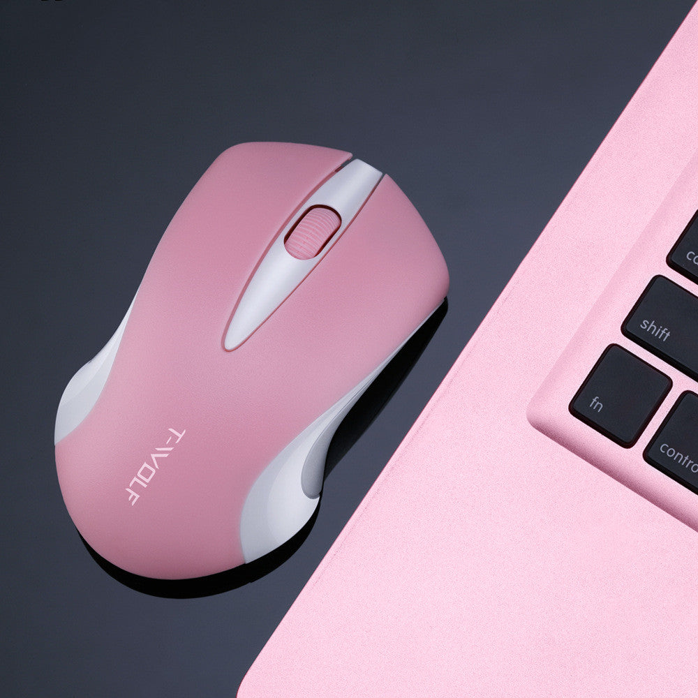 2.4GHz Wireless Business Mouse - 1600 DPI, Touch Scroll Wheel, Ergonomic | Pink, White & Black