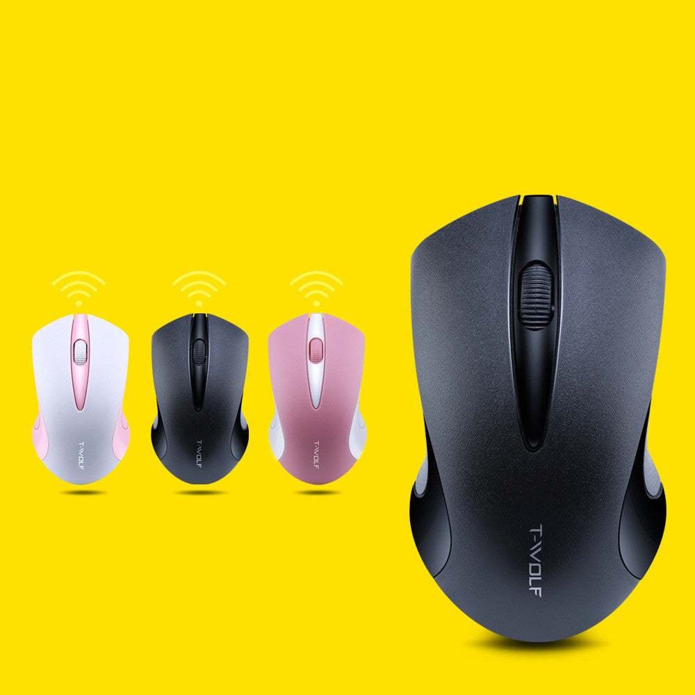 2.4GHz Wireless Business Mouse - 1600 DPI, Touch Scroll Wheel, Ergonomic | Pink, White & Black