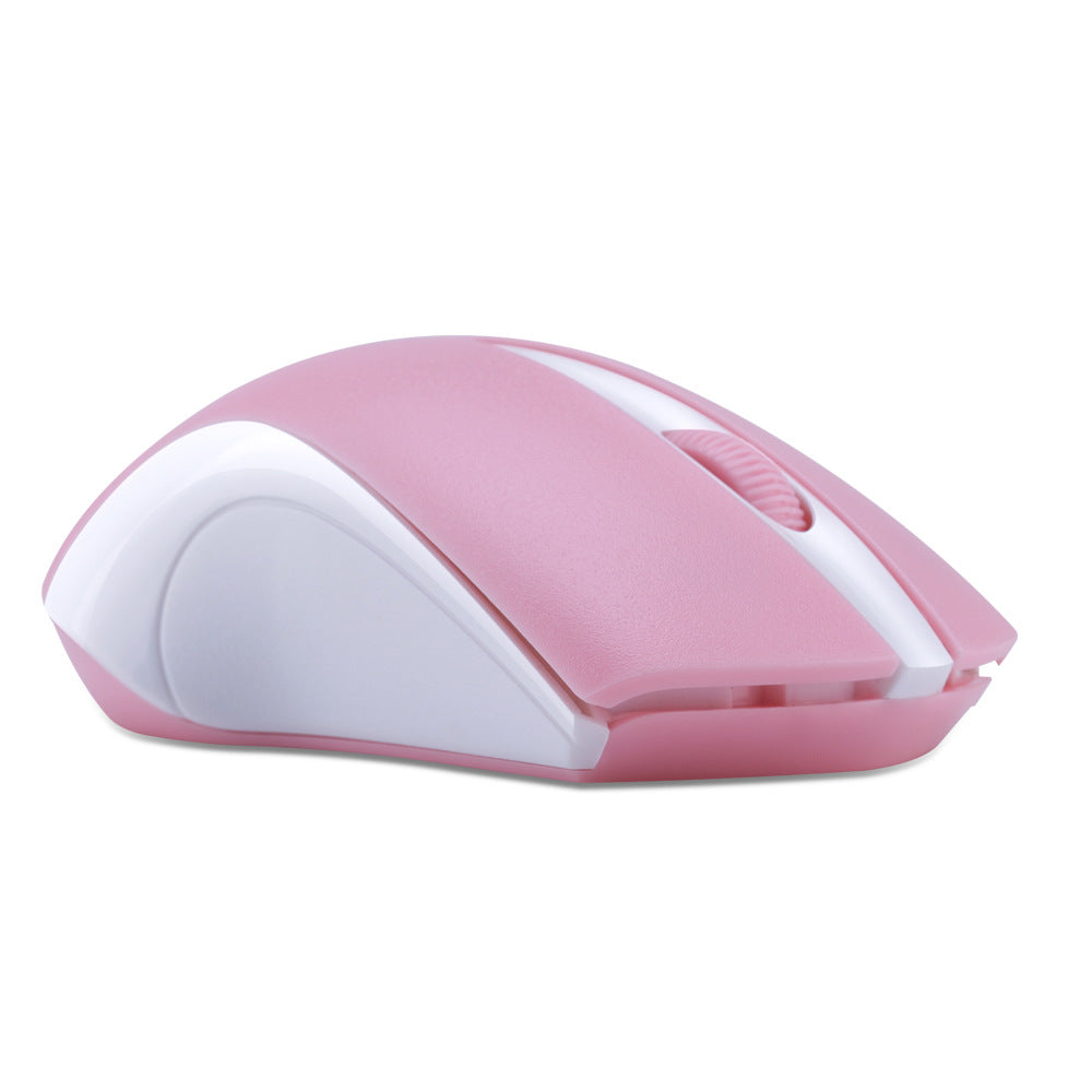 2.4GHz Wireless Business Mouse - 1600 DPI, Touch Scroll Wheel, Ergonomic | Pink, White & Black