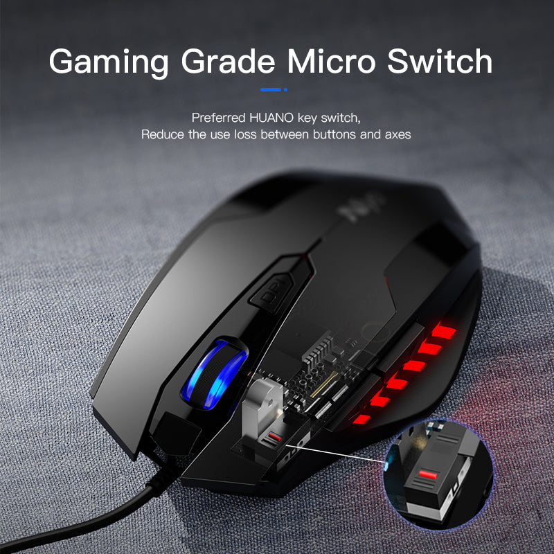 USB Wired Gaming Mouse - 4-Gear DPI, 6 Buttons, Macro Programming