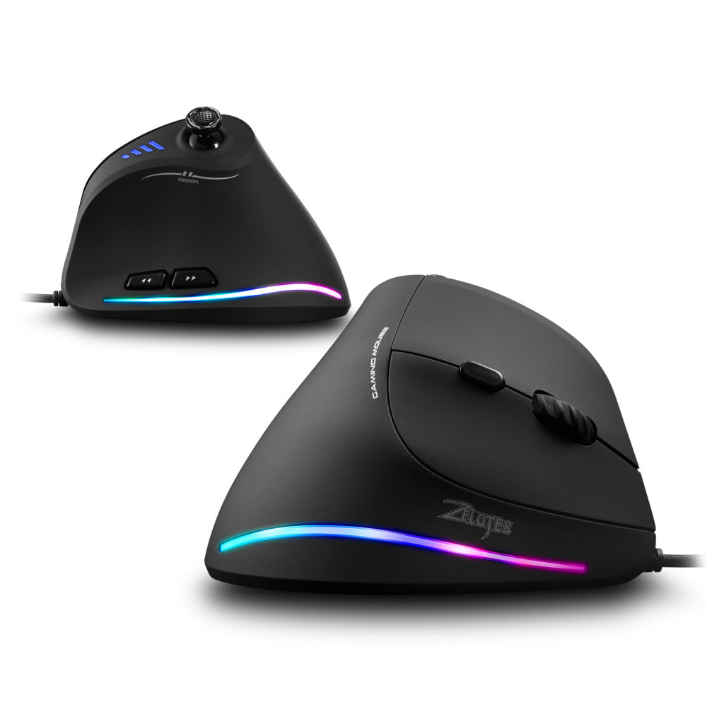 C-18 Wired Vertical Gaming Mouse | Laser Sensor | 10000 DPI | 11 Buttons | Black