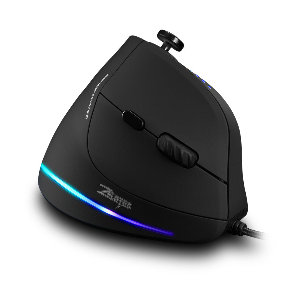 C-18 Wired Vertical Gaming Mouse | Laser Sensor | 10000 DPI | 11 Buttons | Black