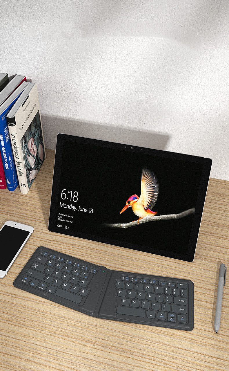 Aerospace Folding Bluetooth Keyboard - 64 Keys, 166° Fold | iPhone, iPad & Universal