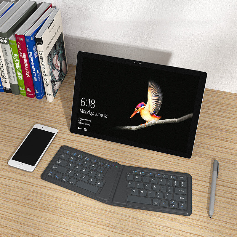 Aerospace Folding Bluetooth Keyboard - 64 Keys, 166° Fold | iPhone, iPad & Universal