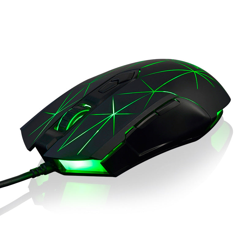 AJ52 Wired Gaming Mouse - Macro Programming, USB | Black, White, Blue & Green