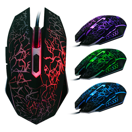 Wired Gaming Mouse - 2400 DPI, 6 Buttons, Four-Way Scroll, Ergonomic, 1.45m Cable | Black & White