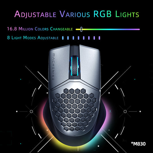 Machenike M8 Wireless RGB Gaming Mouse - Rechargeable | Colorful & Blue