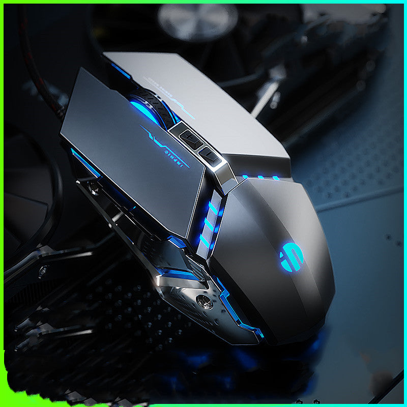 Silent Wired Gaming Mouse - 4000 DPI, 7 Buttons, Mechanical Feel