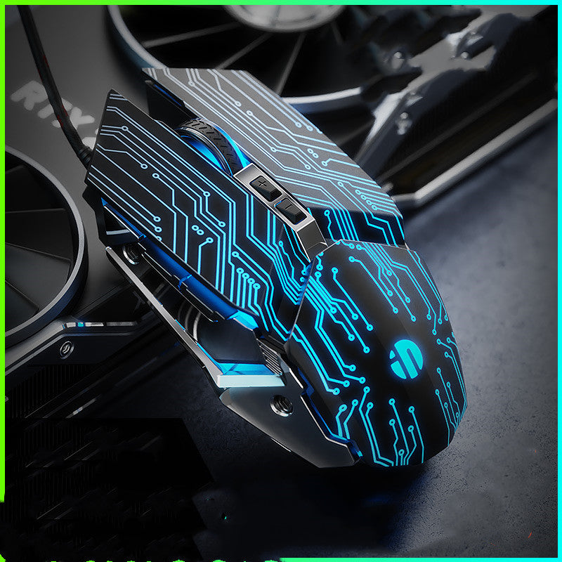 Silent Wired Gaming Mouse - 4000 DPI, 7 Buttons, Mechanical Feel