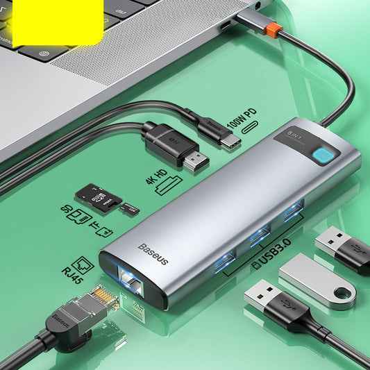 USB-C 6-in-1 Hub with 4K HDMI & Gigabit Ethernet - Premium Metal Docking Station