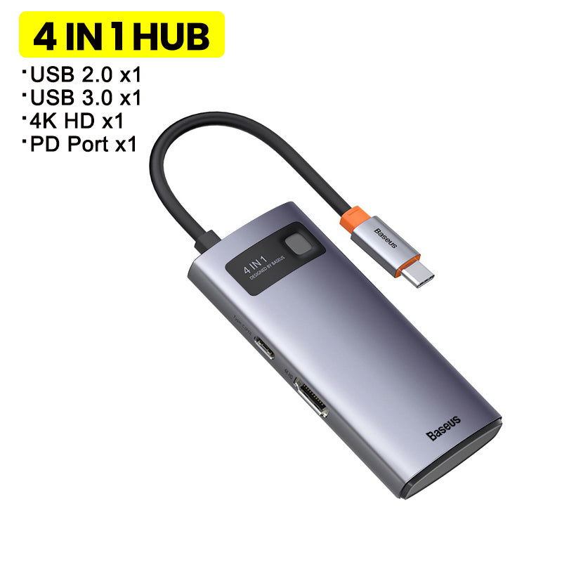 USB-C 6-in-1 Hub with 4K HDMI & Gigabit Ethernet - Premium Metal Docking Station