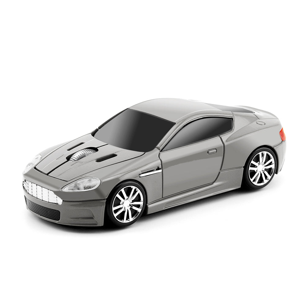 Car-Shaped Wireless Mouse - 1600 DPI, 2.4GHz, 10m Range | Silver & Grey
