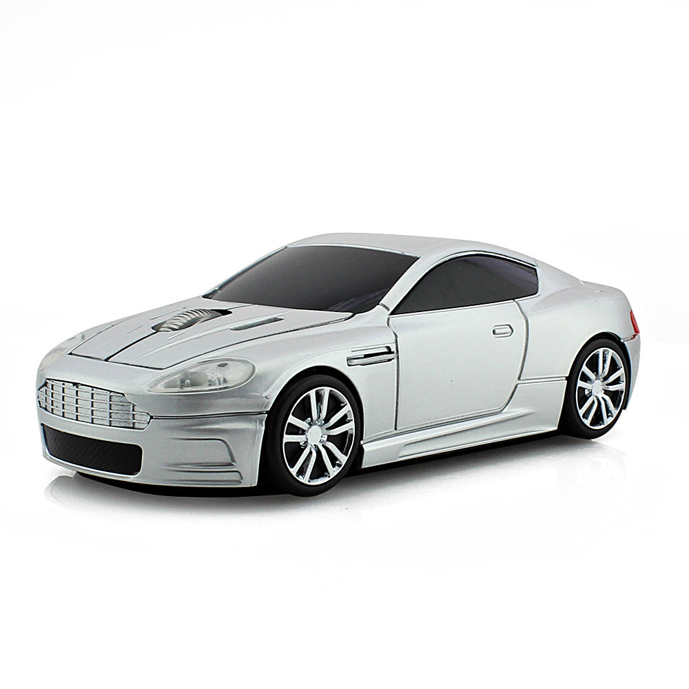 Car-Shaped Wireless Mouse - 1600 DPI, 2.4GHz, 10m Range | Silver & Grey