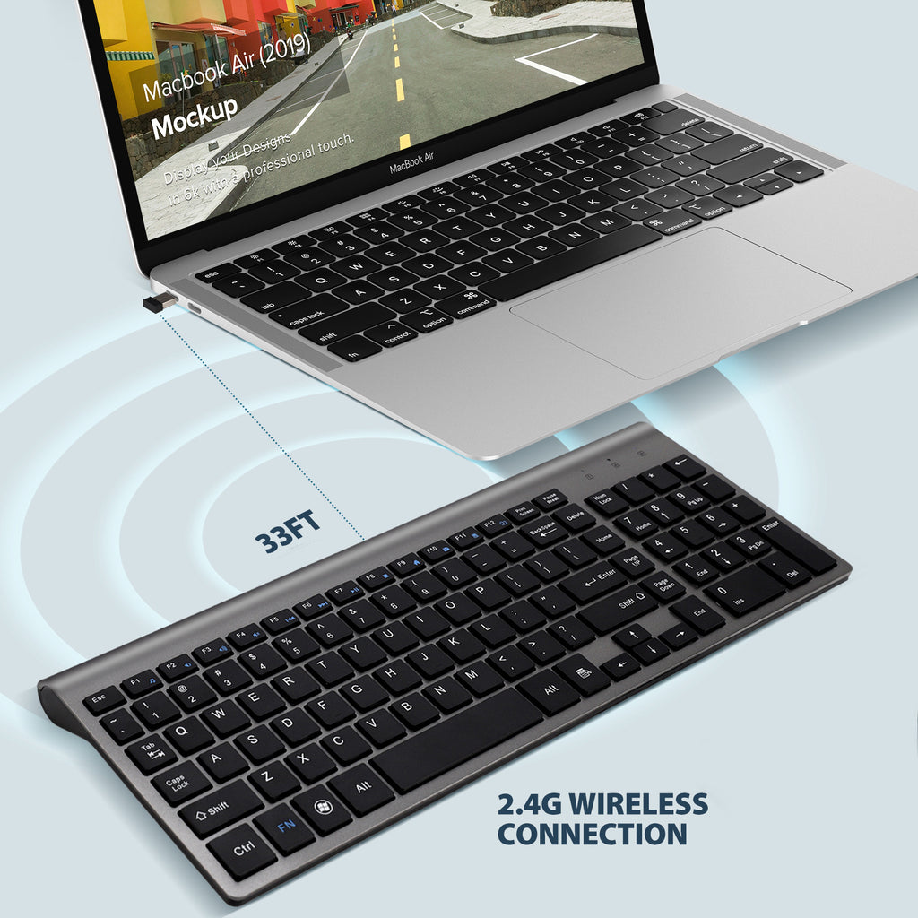 Ultra-Thin Wireless USB Mini Silent Keyboard – product image 2 | Fidmat24 Tech Market