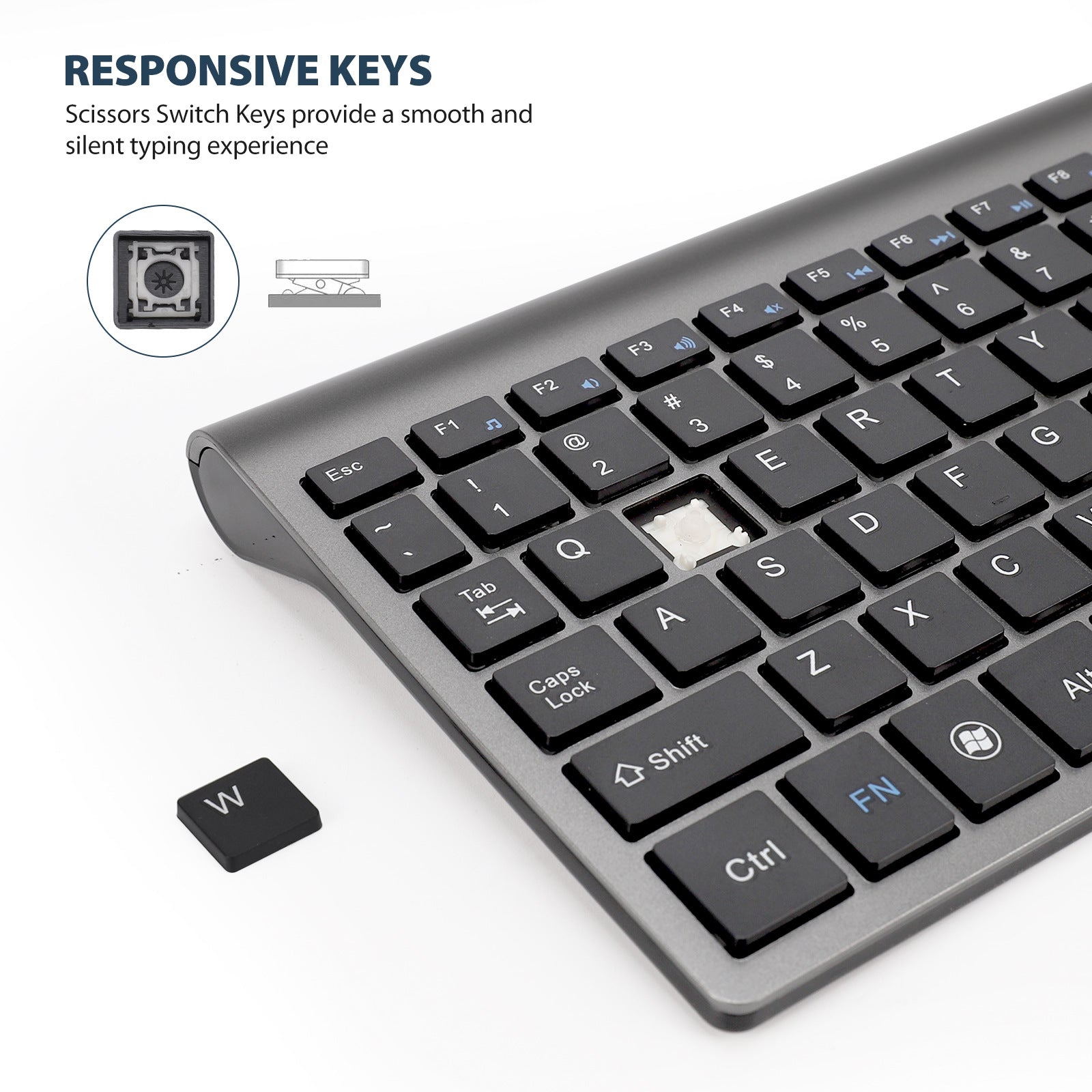 Ultra-Thin Wireless USB Mini Silent Keyboard – product image 4 | Fidmat24 Tech Market