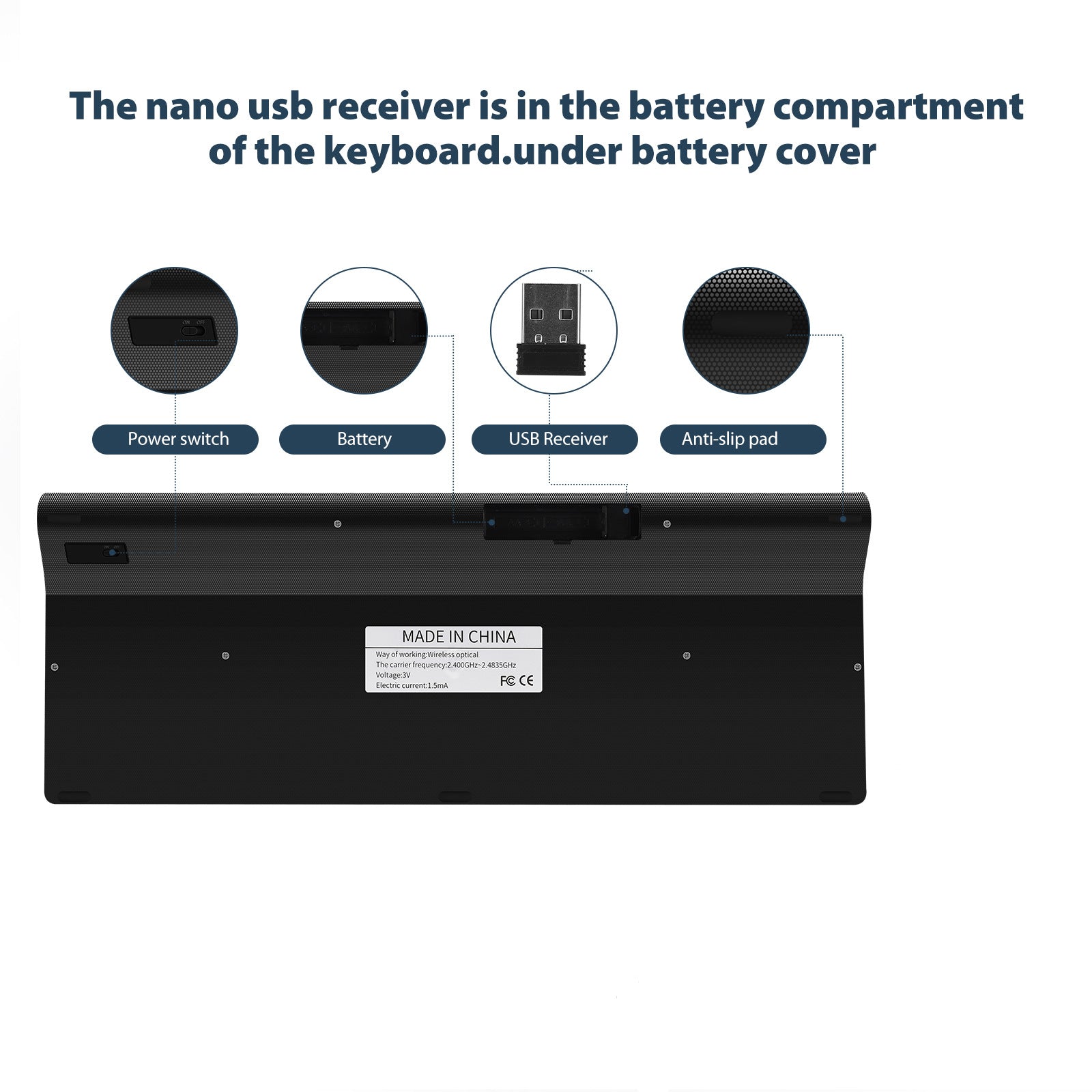 Ultra-Thin Wireless USB Mini Silent Keyboard – product image 3 | Fidmat24 Tech Market