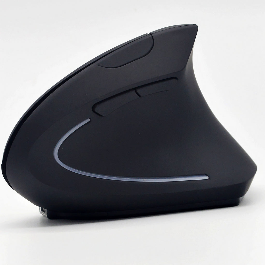 Ergonomic Vertical Wireless Mouse - 1600 DPI, 6 Buttons, Four-Way Scroll | Dry Battery or Rechargeable