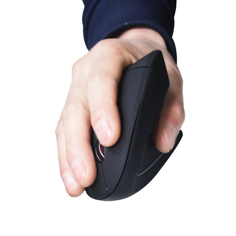 Ergonomic Vertical Wireless Mouse - 1600 DPI, 6 Buttons, Four-Way Scroll | Dry Battery or Rechargeable
