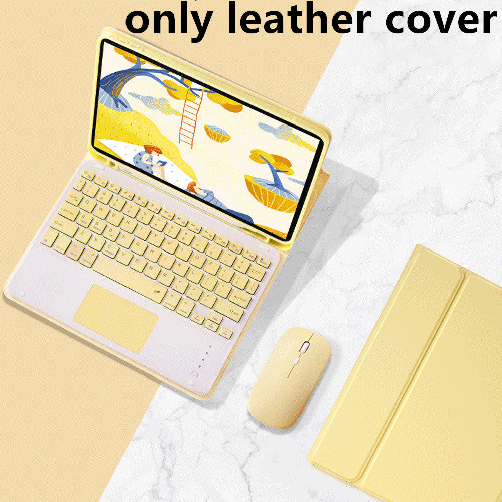 iPad Keyboard Case with Touch Keyboard & Dual-Mode Bluetooth Mouse - PU Leather Clamshell