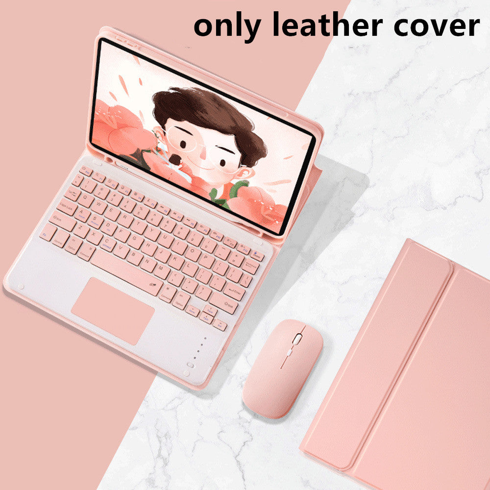 iPad Keyboard Case with Touch Keyboard & Dual-Mode Bluetooth Mouse - PU Leather Clamshell