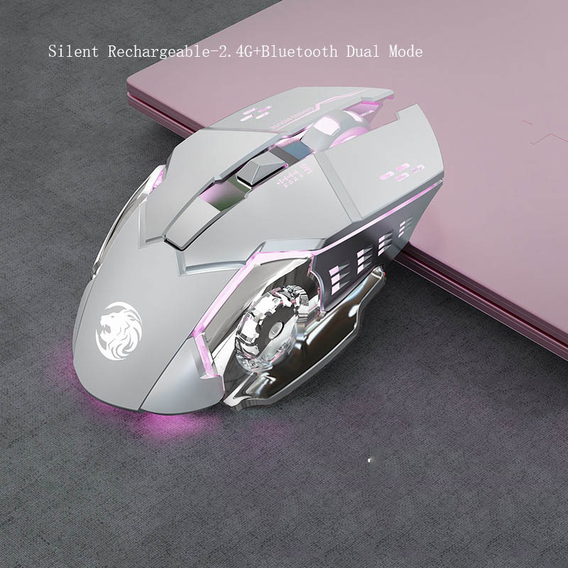 Silent Rechargeable Wireless Mouse - 1600 DPI, 7 Buttons | 2.4GHz or Dual-Mode Bluetooth | 13 Styles