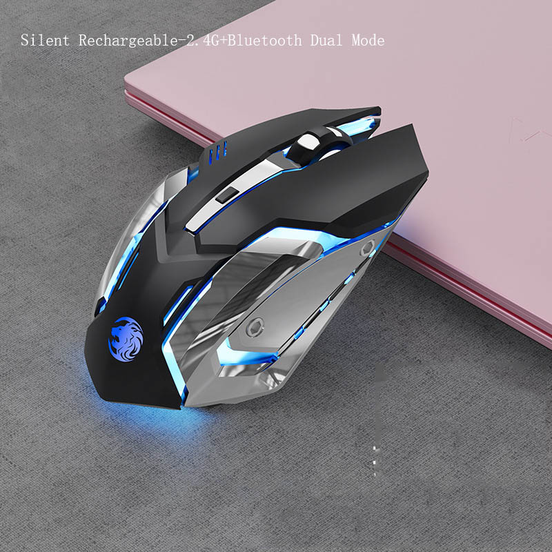 Silent Rechargeable Wireless Mouse - 1600 DPI, 7 Buttons | 2.4GHz or Dual-Mode Bluetooth | 13 Styles