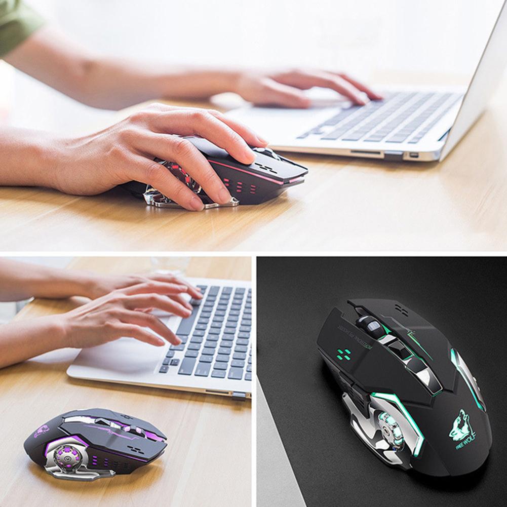 X8 Wireless Rechargeable Gaming Mouse - 1800 DPI, 7-Colour RGB, 600mAh, 6 Buttons | Black, White & More