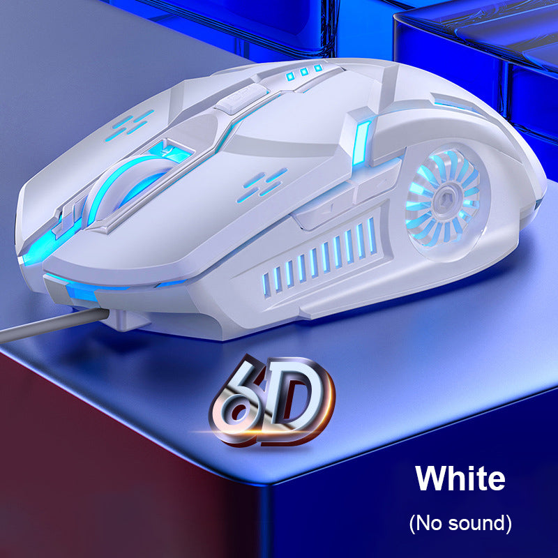 G5 Silent RGB Wired Gaming Mouse - 3200 DPI, 6 Buttons, 4-Way Scroll