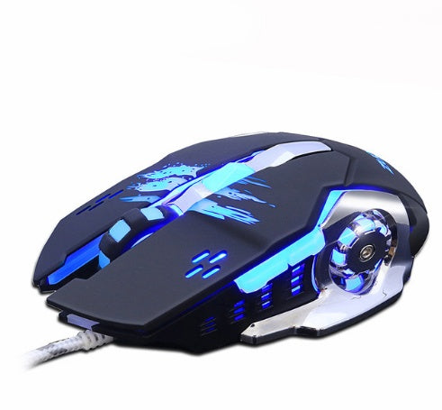 Silent Wired Gaming Mouse - 3200 DPI Optical Mouse with 6 Buttons