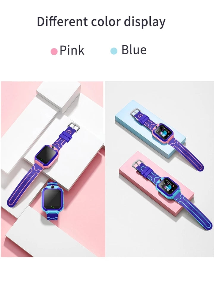 Kids’ Smart Watch Phone – GPS Positioning, Calling & Camera for Children – Blue Waterproof
