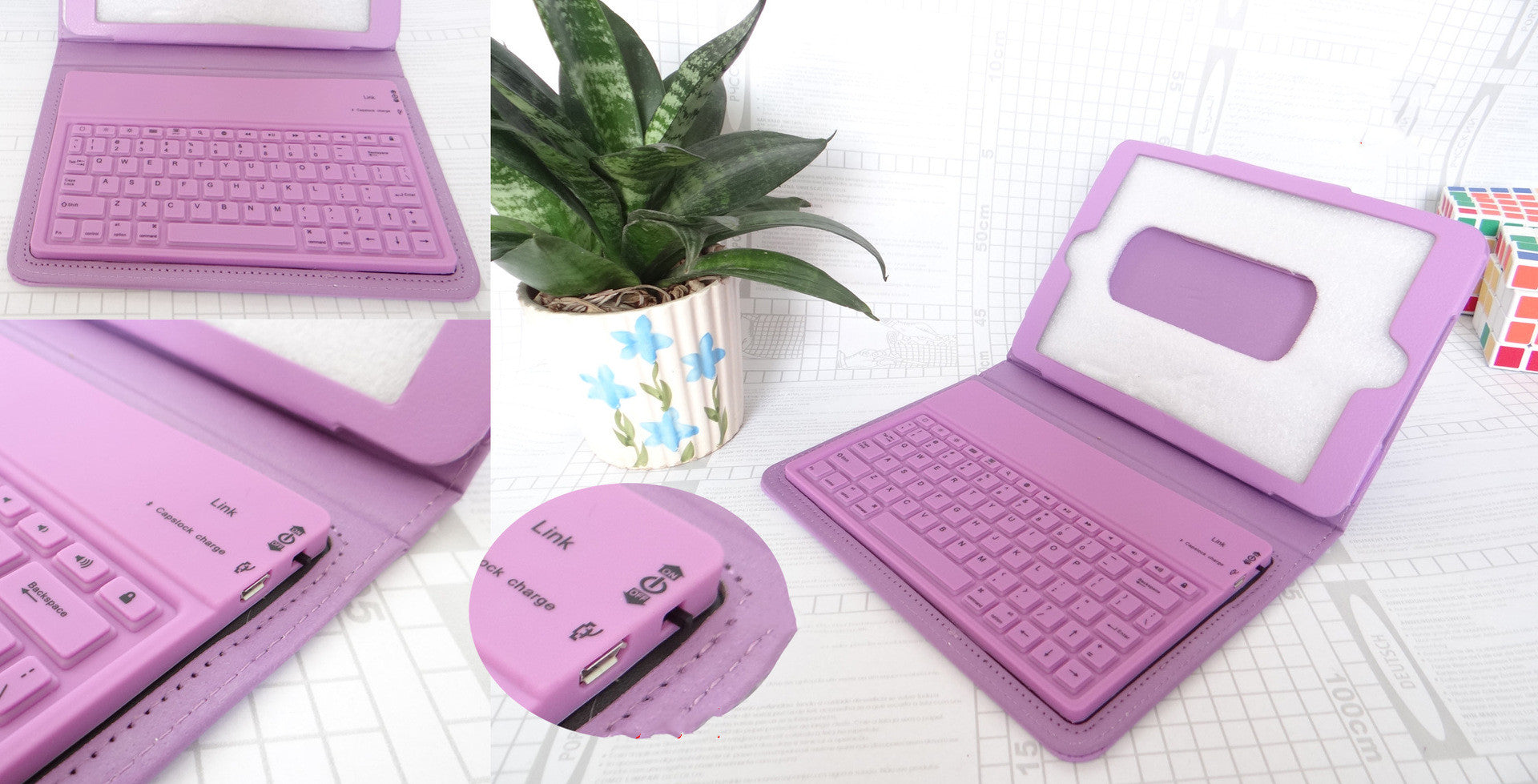 iPad Mini 1/2/3/4 Waterproof Silicone Bluetooth Keyboard Case - 55hr Battery, 60-Day Standby