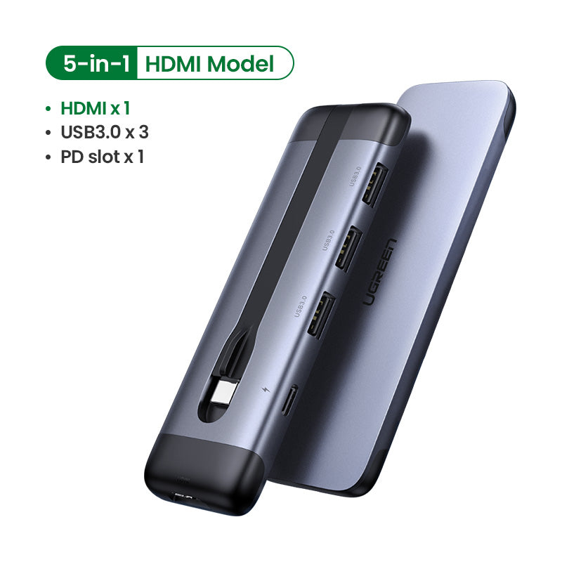 5-in-1 USB-C Docking Station - HDMI, VGA, USB 3.0, Ethernet, PD Charging