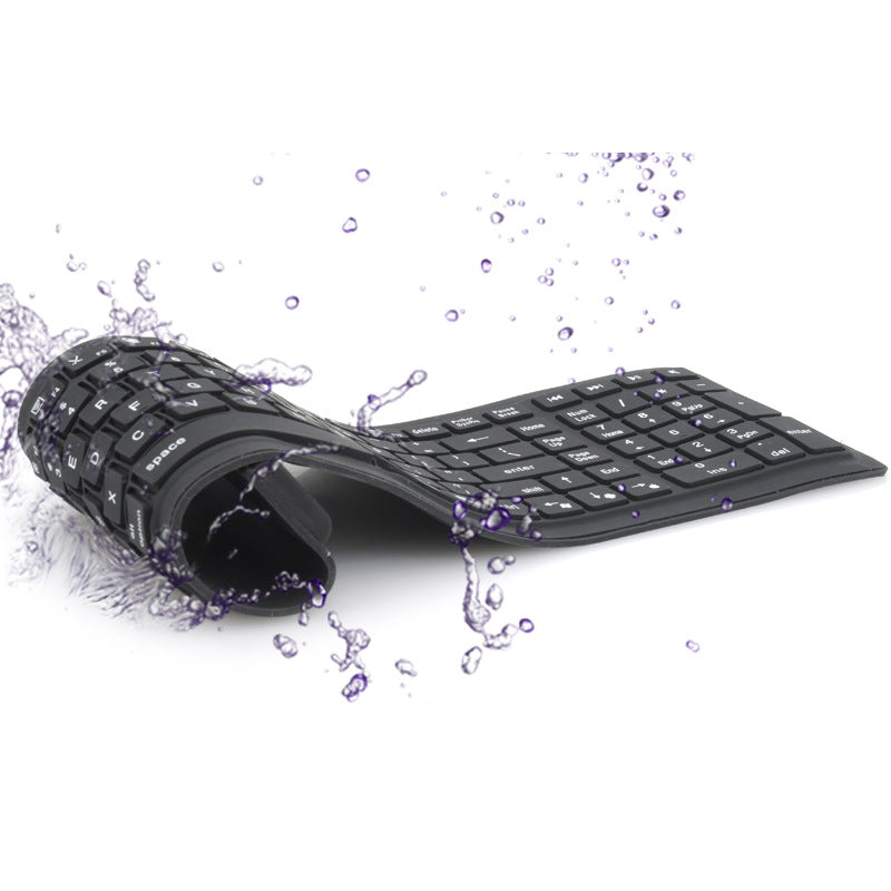 IP67 Waterproof Foldable Silicone Bluetooth Keyboard - 108 Keys, 10m Range