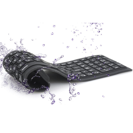 IP67 Waterproof Foldable Silicone Bluetooth Keyboard - 108 Keys, 10m Range