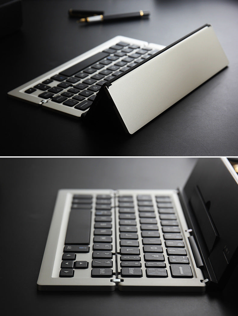 F18 3-Fold Aluminium Bluetooth Keyboard - 58 Keys, 10m Range, 50M Keystroke Life