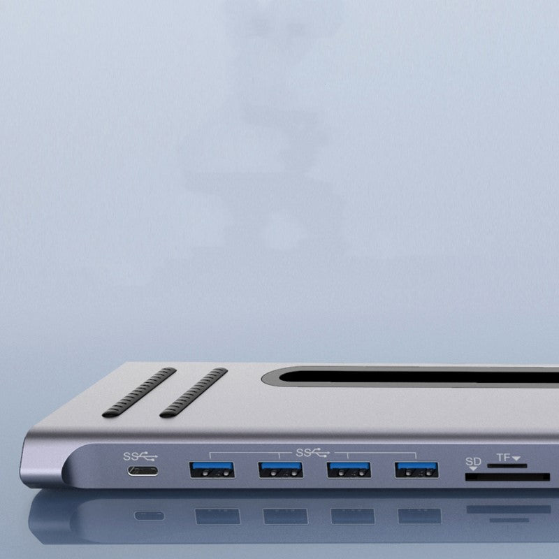12-in-1 USB-C Docking Station - Ultimate Laptop Expansion Hub, 22cm Cable