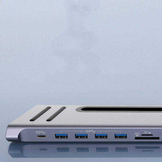 12-in-1 USB-C Docking Station - Ultimate Laptop Expansion Hub, 22cm Cable