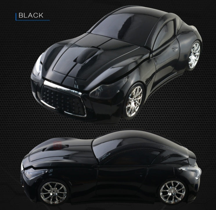 Sports Car-Shaped Wireless Mouse - 1600 DPI, Built-In Dongle Storage | Green, Blue, Silver, Black & Red