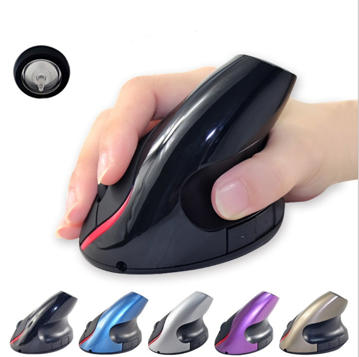 Wireless Vertical Ergonomic Mouse - Rechargeable Battery, Ergonomic Grip | Violet, Gray, Black, Silver & Blue