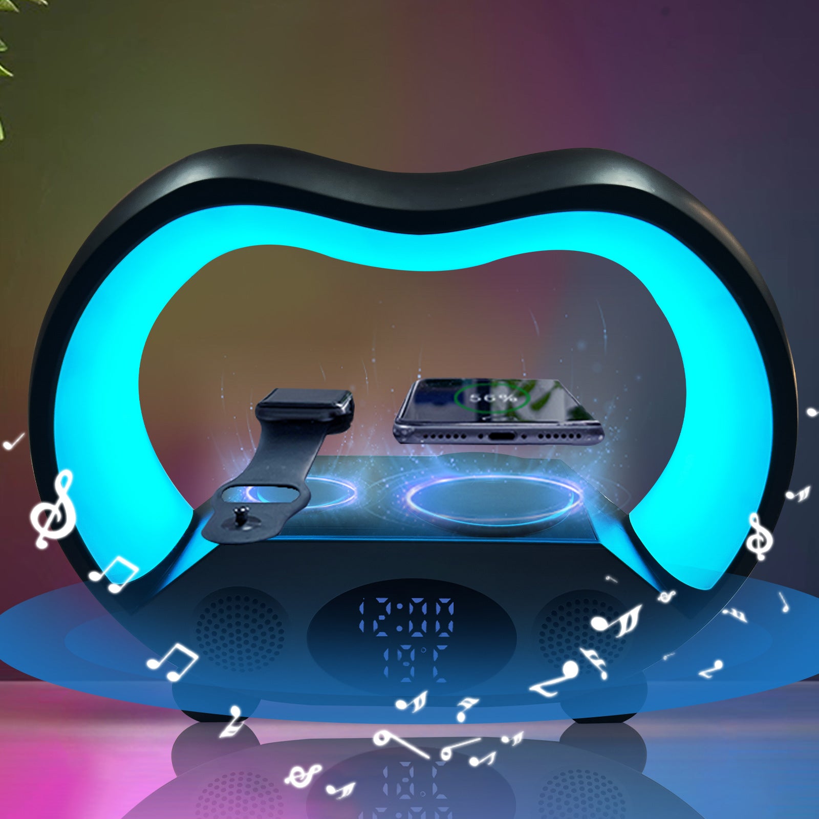 2024-new-6-in-1-smart-remote-control-bluetooth-compatible-ambience-intelligent-led-table-lamp-multi-function-wireless-charger-night-light-bluetooth-compatible-speaker