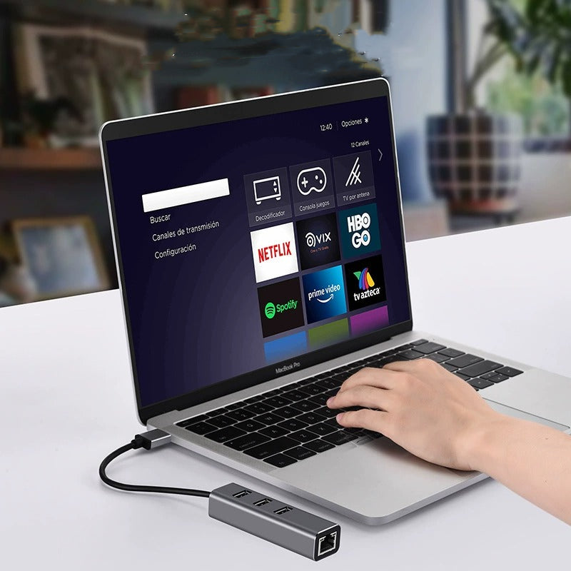 USB 3.0 to Gigabit Ethernet Adapter with 3-Port Hub - Add Wired Network & USB Ports