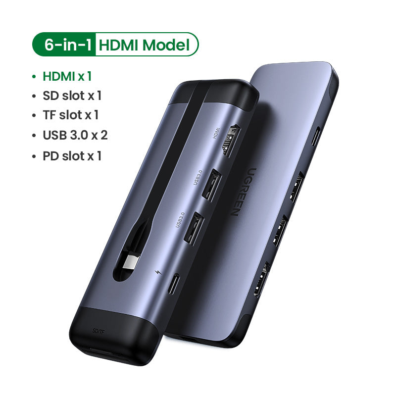 5-in-1 USB-C Docking Station - HDMI, VGA, USB 3.0, Ethernet, PD Charging