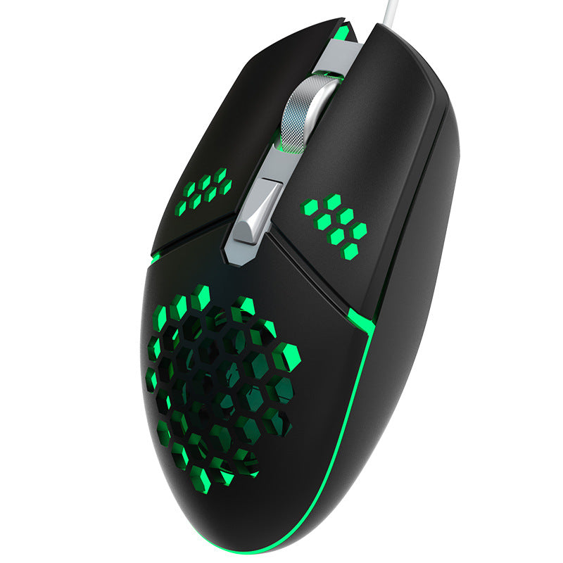 Wired Gaming Mouse with Built-In Cooling Fan - 7-Colour RGB, 3200 DPI, 6 Buttons | Black, White & Pink