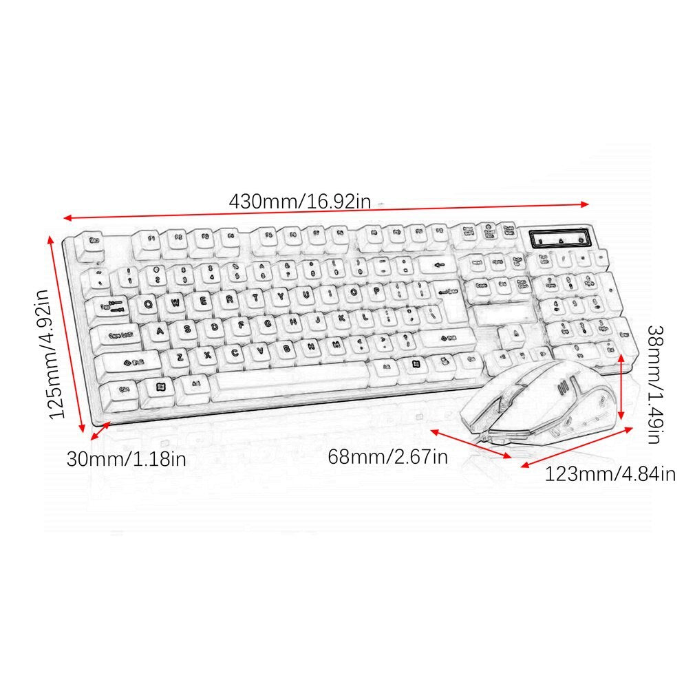 BOSSTON 8310 Wired Keyboard & Mouse Combo - USB Backlit Gaming Set