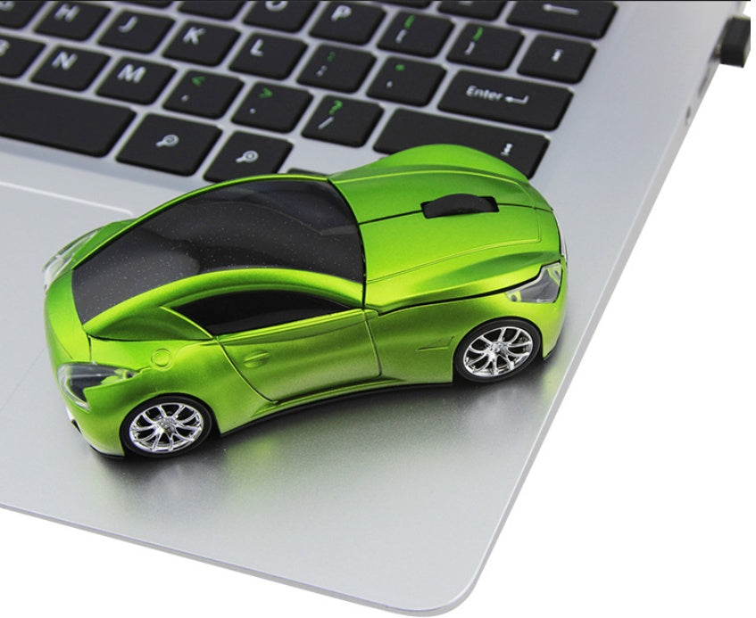 Car-Shaped Wireless Mouse - 1000 DPI, 2.4GHz, 10m Range | White, Red, Green, Blue, Black & Grey