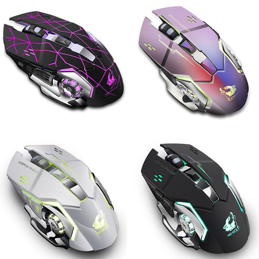 X8 Wireless Rechargeable Gaming Mouse - 1800 DPI, 7-Colour RGB, 600mAh, 6 Buttons | Black, White & More